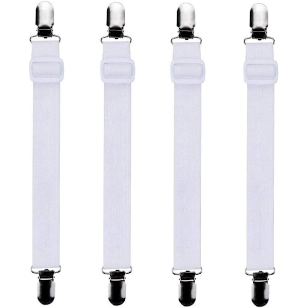 4 stk (30 cm til 120 cm) Justerbare sengetrekkspenner,