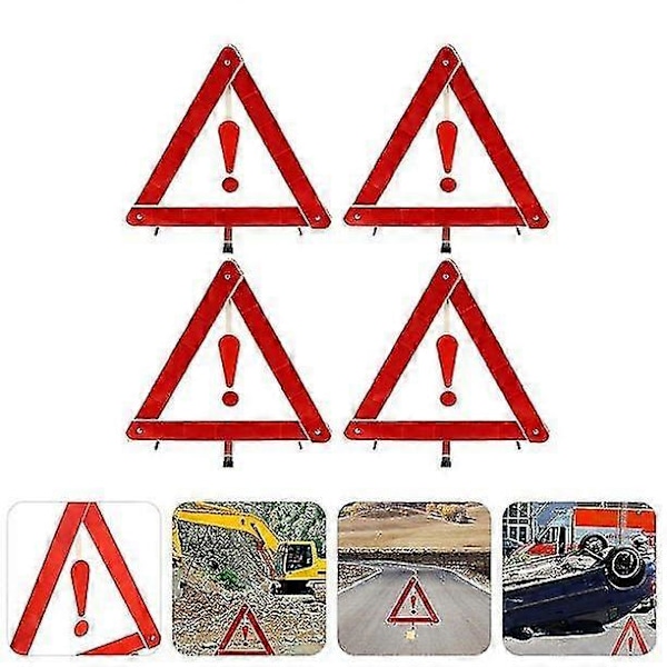 Triangulär varningstriangel bil med stativ varningstecken farlig fel säkerhet parkeringsskylt