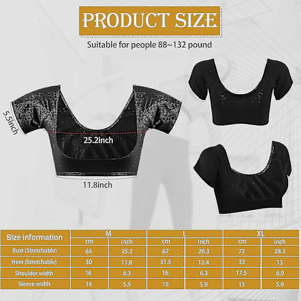 2 st Underarms Svettväst, Andningsbart Underarms Svettskydd, Tvättbara Armhåle Svettskydd, Kortärmad Svettsäker