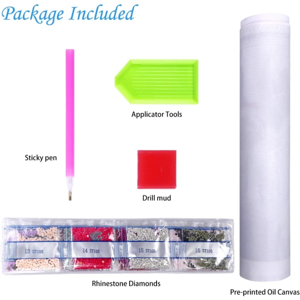 5D Diamond Painting Kit, Rose Diamond Painting Kit, Full Kit, Pa