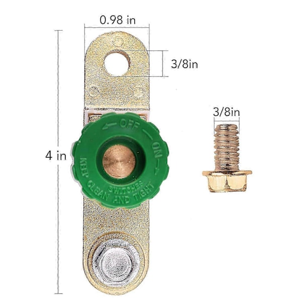 12V-24V Side Post Bilbatteri Koblingsbryter, Bilbatteri Terminal Koblingsbryter, Batteri Avstengningsbryter (med Lang Bolt)