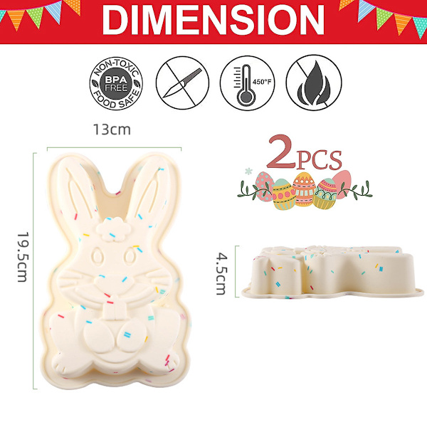 Egg Pan Molds, Easter Silicone Egg Chocolate Mold 2-pack Large Delicate Egg Molds 7 Inch Cake Molds Easter Molds Silicone Chocolate