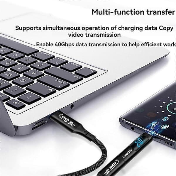 USB C OTG Adapter Typ C till USB Typ-C 40Gbps 240W Digital Display OTG Adapter Dataöverföringsadapter