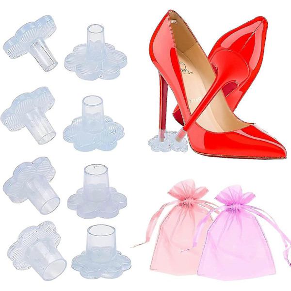 Hälskydd (4 par) 5mm Högklacksskydd Stilettosko Halkskydd Transparenta Högklacksskydd för Gräs Stiletto Hälskydd för F