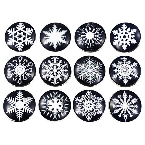 Diamantbrosch + 12 Snöflingesnappar, Magnetisk Glasögonhållare