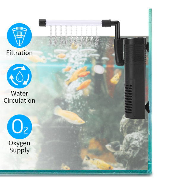 Akvariefilter, Inbyggt Filter för Små Akvarier, Kallt Vatten