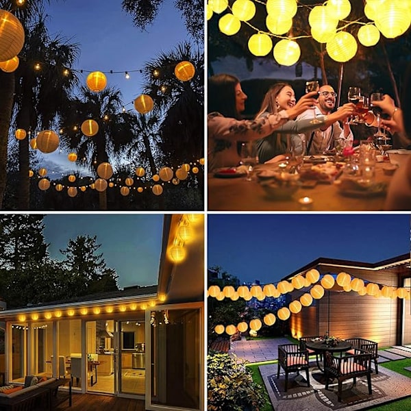 Solcellsstränglampor Utomhus - 7m - 50 LED-lyktor - Vattentäta -