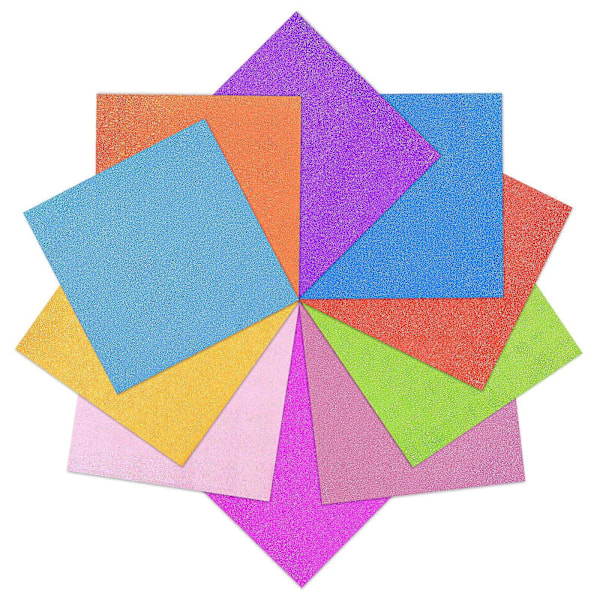 100 Ark Origami Iriserende Papirer Glitter DIY Håndverkspapir Fargerikt Glitterpapir