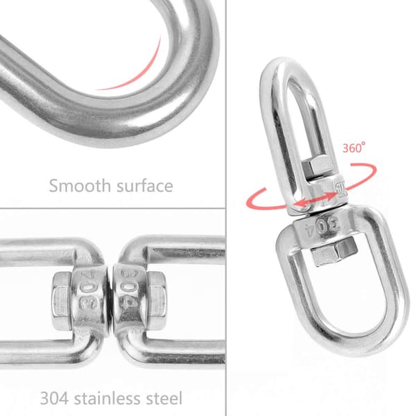M6 Dobbelt-Endet Svingbar Ring, 304 Rustfritt Stål Svingbar Ring, Sving