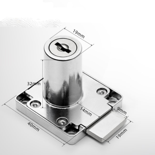 *2 stk. Hvid Push Lock Zinklegering Skrivebordsskuffe Låsecylinder Pels*