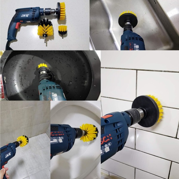 /#/Borste for elektrisk drill 3 stk. Elektriske vaskebørster for rengjøring/#/