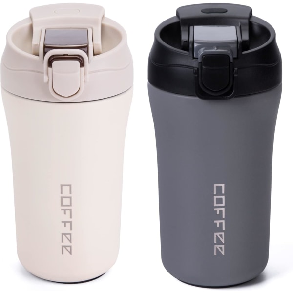 Isolert krus Lekksikker kopp 2x400ml I Thermos Coffee Tea To Go S