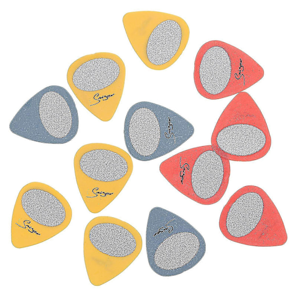12 st Elgitarrtillbehör Basplektrum Gitarrplektrum Plåtask Ukuleleplektrum Gitarrfingerplektrum
