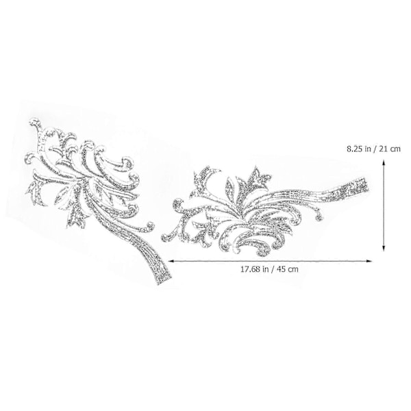1 Par Broderi Patch Handgjorda Paljetter Blommor Subventioner Klädtillbehör