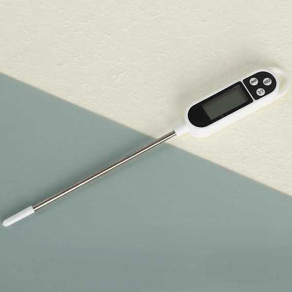 Matlagningstermometer, snabbläsande matlagningstermometer med lång sond och LCD-display, digital kökstermometer köttermometer för matlagning, kött