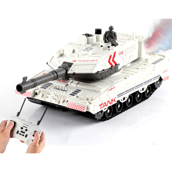 #Radiostyrd Tank för Pojkar Armétank Rök Ljus & Ljud#