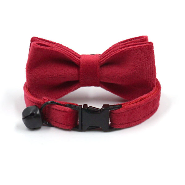#Läderkattkrage söt röd 2 set Säkerhetskrage med elastisk kattungekrage med klocka#