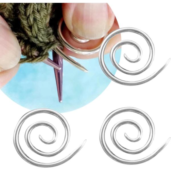 #3 stycken spiral sticknålar, böjda vävnålar, spiral#