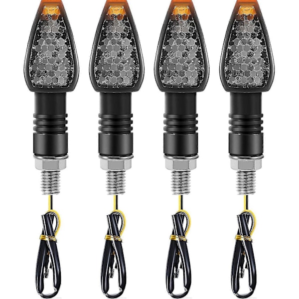 4 Stycken Motorcykel Blinkers Flytande Blinkersljus 14 LED 12V Motorcykel LED Indikator Blinke