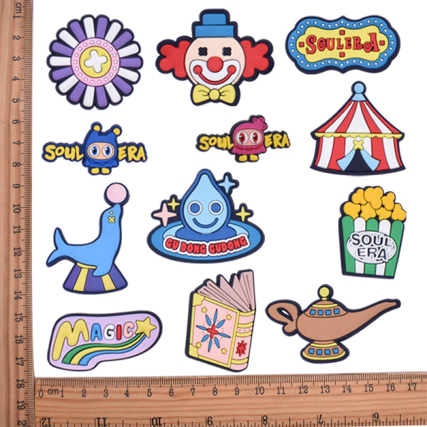 #12-piece set of cute cartoon circus refrigerator magnets#