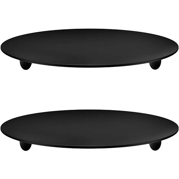 2 stk svarte 4,3 tommers jernlysestaker for koniske lys, bryllup