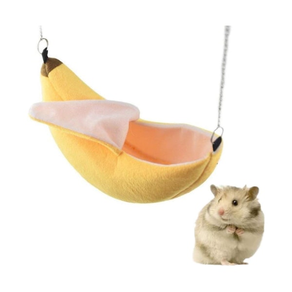 #Hamster Banana Bed 2 Pieces Hamster House Hammock Small Animal Bed Hamster Cage Hamster Nest Sugar Accessories Small Animal Hamster Glider#