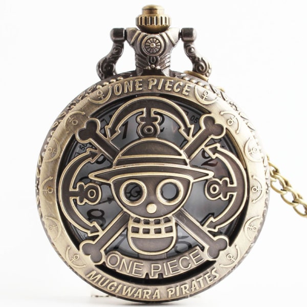 #One Piece Cool Pirate Style Watch Case Hatt Halsband Koppar Modeklocka för barn Män Pojkar Presenter#