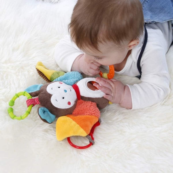*Vastasyntyneen vauvan sänkykello 0-1-vuotiaalle Rattaille ripustettava opetuspehmolelu 3-12 kuukauden ikäiselle rauhoittava lelu, värikäs lepakko*