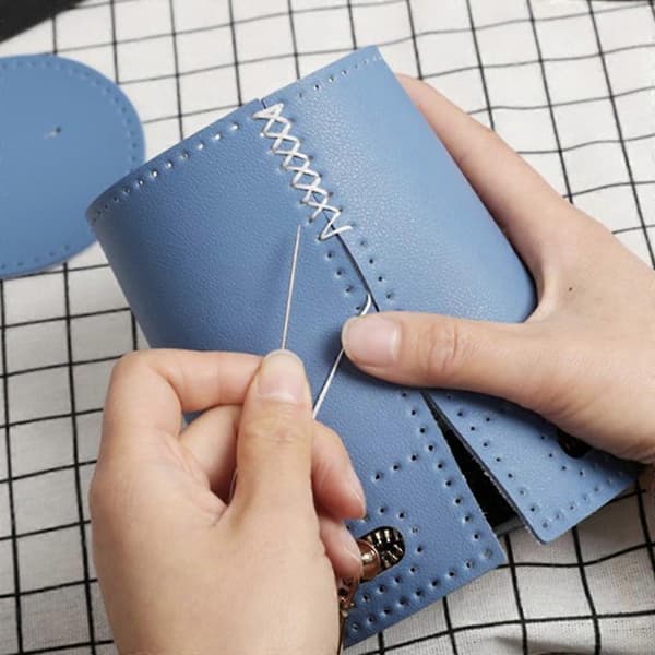 PU Läder Hinkväska Material DIY Hinkväska Materialpaket med Hål