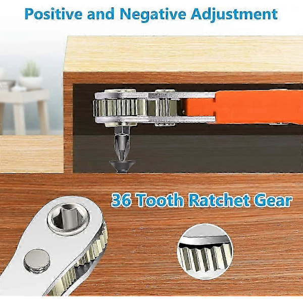 Räikkäruuvimeisseli, magneettinen ruuvimeisseli, 1/4 miniräikkäavain, 1/4\" High Torque -vääntiö, miniräikkäväännin käännettävä offset-ruuvimeisseli, monitoiminen