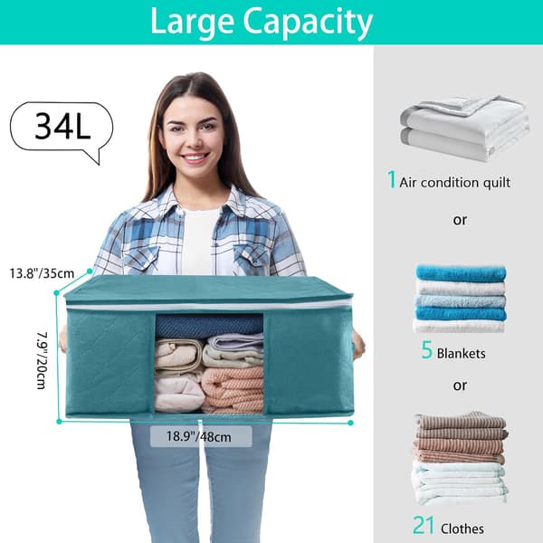 3-pack (blå) klädförvaringsväska, under sängklädförvaring