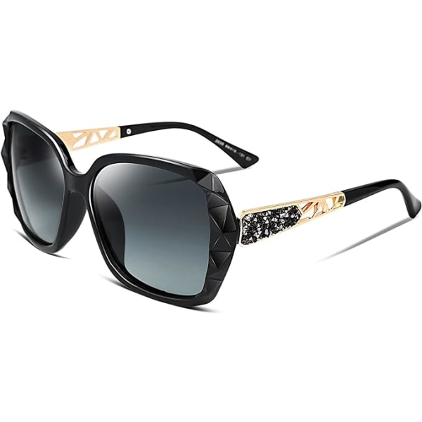 #Damsolglasögon Polariserade UV400-skydd Överdimensionerade glasögon Klassiska solglasögon med stor ram för kvinnor B2289#