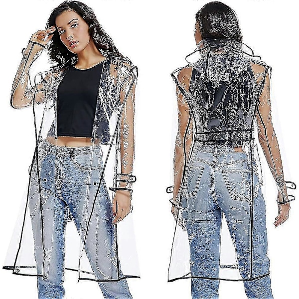 Vanntett Regnfrakk Lett Sammenleggbar Regnfrakk Transparent Regnponcho gx20241207428