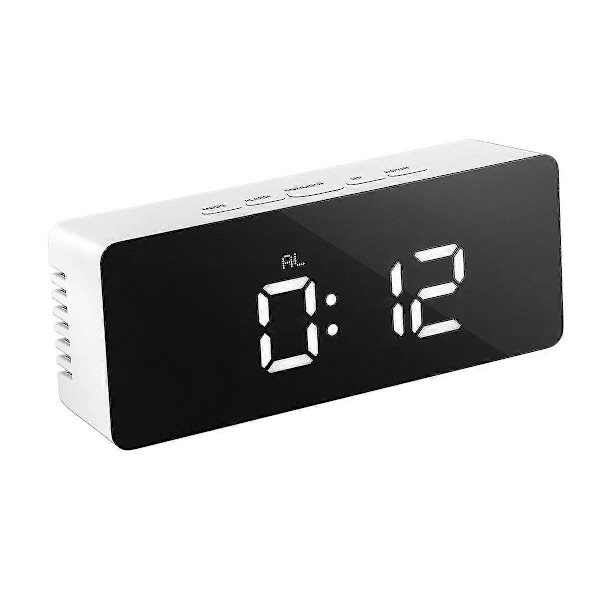 Ledmomo 1 st Multifunktionell LED-display Digital Väckarklocka Modern Spegelklocka Med USB-kabel För Kontor Sovrum Sovsal Resa (rektangel)