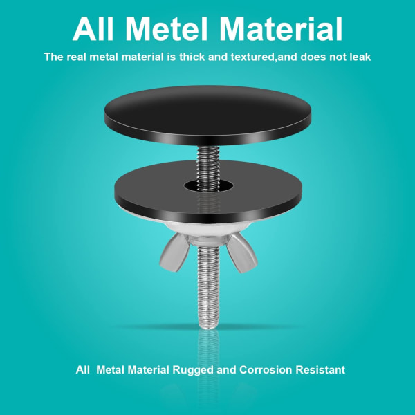 Svart - 1 stk. Vaskhulldeksel, 5,08 cm Rustfritt Stål Vaskhull