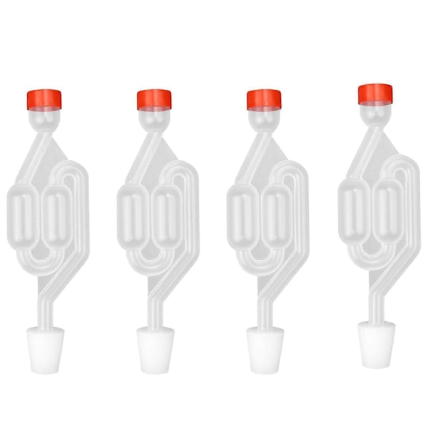 Stykker Airlock Fermentering, Plast Klar Airlocks med Stopper + 4 Perforerte Silikonplugger (170*23mm), Fermenterings Eksosventil for Brygging av Øl
