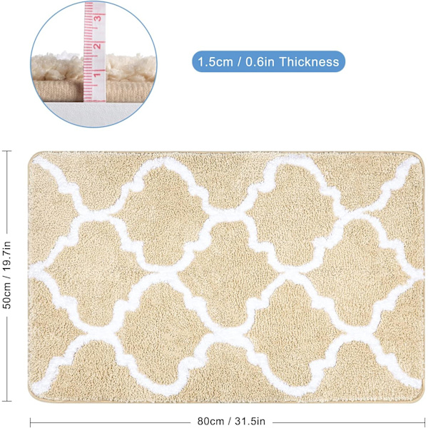 *Badmattor, halkfria badmattor, extra långa fluffiga mikrofiberquilt*