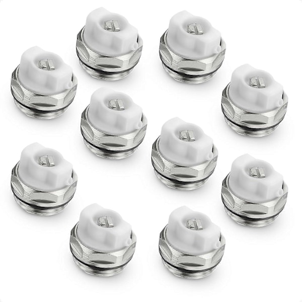 Pakke med 10 manuelle radiatoravløpsventilhetter - 1/2\"