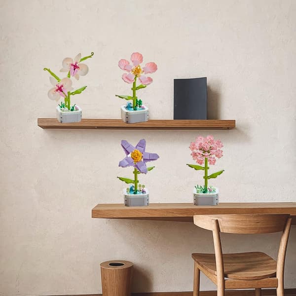 #solsikke, Kunstig Blomst Blomstrende Buket Byggeklodser Sæt,#