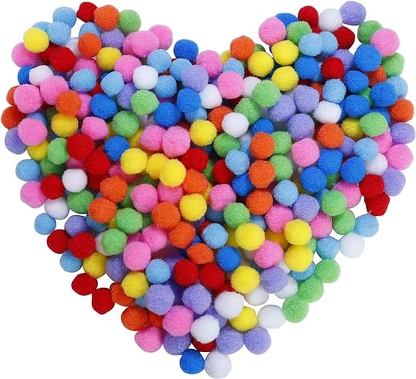 (500 st) Pompoms Hantverk Elastiska Mini Pompoms Dekorationer Bollar för