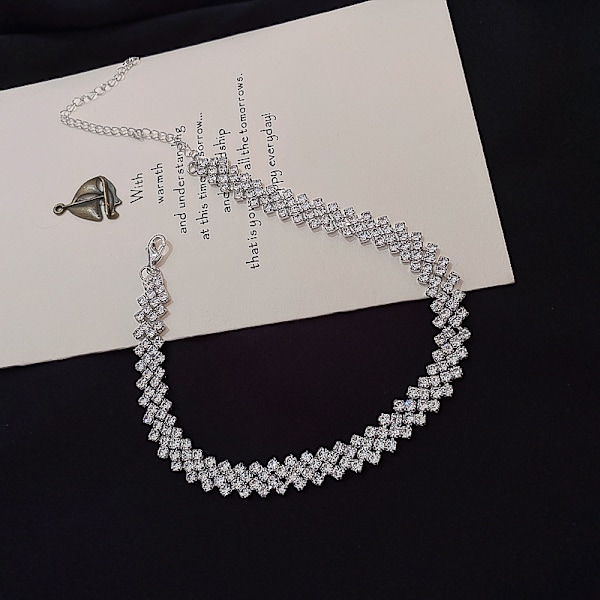 /#/Lätt lyx full diamant halsband choker choker/#/