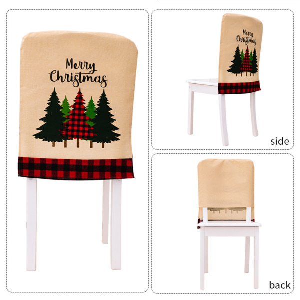 #Set med 6 röda och svarta rutiga julstolsöverdrag, 55 x 45 cm,#