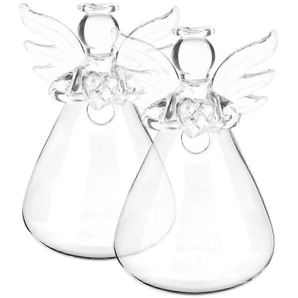 2 stk. Glas Hydroponisk Blomstervase Stue Blomsterbeholder Glas Engel Blomsterbeholder