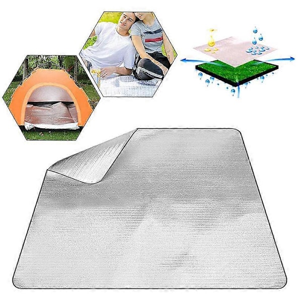 Camping Fugtbestandig Måtte Multipurpose Picnic Strand Sædeunderlag Tæppe Tyk Aluminium Film Udendørs 200*200cm
