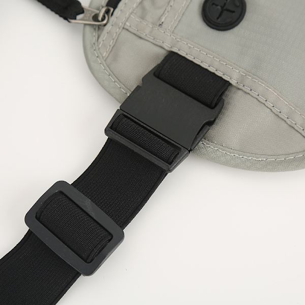 Grå, 28cm Professionell platt midjeväska - Med RFID-skydd -