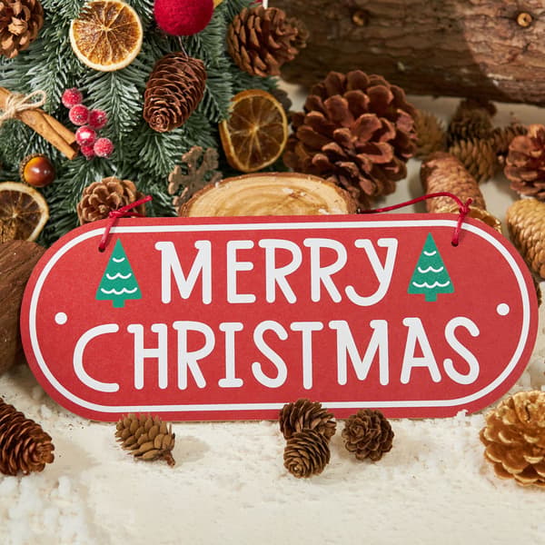 #God Jul Träskylt, Oval, 30*12cm#