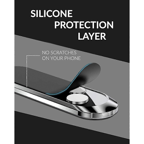 Magnetisk smartphonehållare - Roterbar bilinstrumentbräda mobiltelefonhållare Universal väggfäste magnet (Svart)
