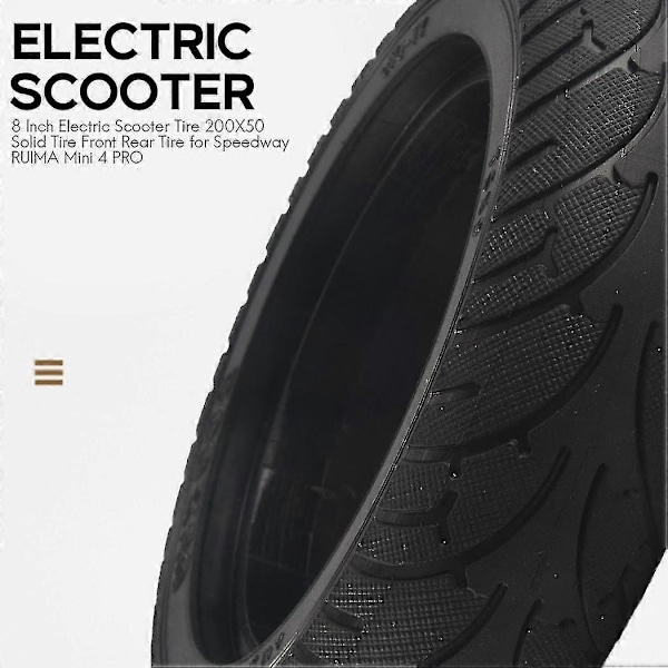 8 tums Elscooter Däck 200x50 Massivt Däck Fram Bak Däck För Speedway Ruima Mini 4 Pro