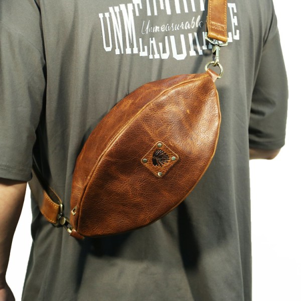 Brun Vintage-New Crazy Horse skin Rugby Bag menn Vintage oblique
