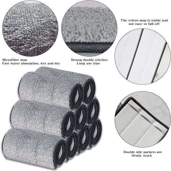 Moppeputer, 6 stk. erstatningsputer, mikrofiber husholdningsmopphode C